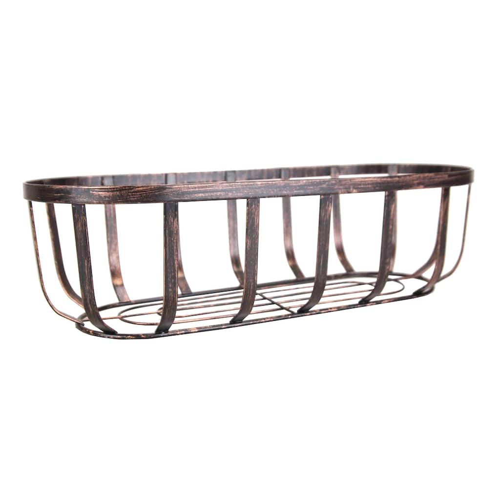 Home Basics Oil-Rubbed Bronze Rustic Oval Bread Basket