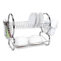 Home Basics 2 Tier Dish Drainer Chrome