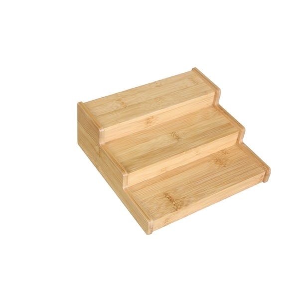 Natural Bamboo Spice Shelf - 3-Tier, Expandable - 12 1/2 x 9 3/4 x