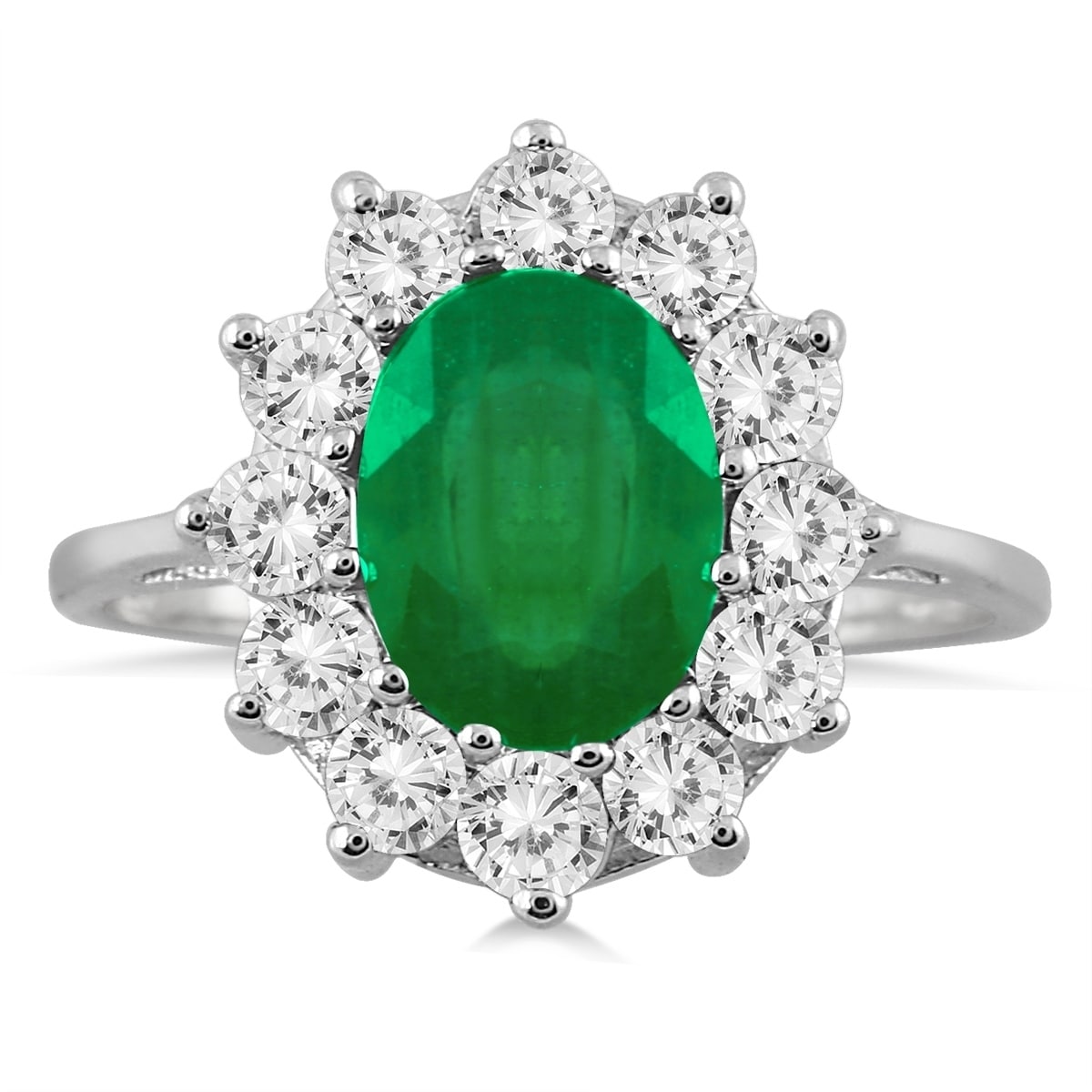 Emerald Ring in 14K White Gold 