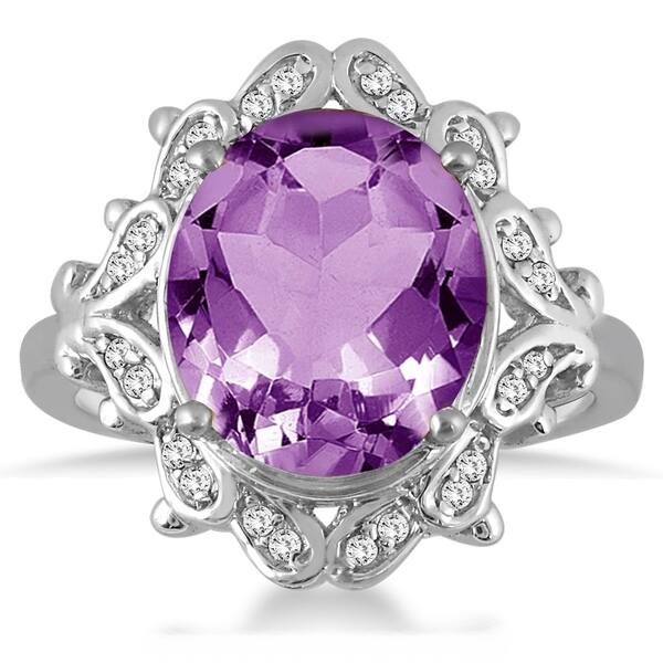 10K Amethyst Diamond Ring 10K Amethyst Diamond Ring