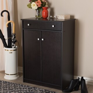 Contemporary Dark Brown Shoe Cabinet by Baxton Studio