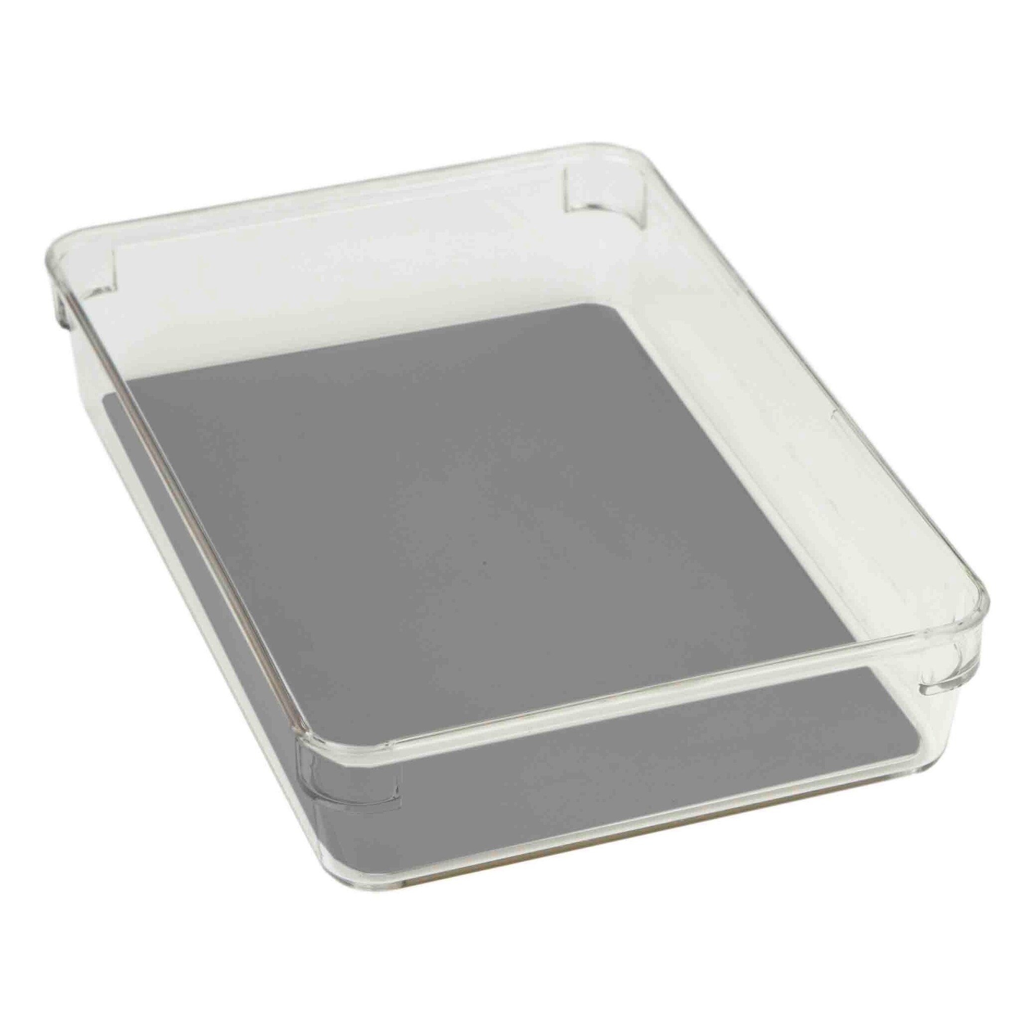 Shop Home Basics Clear Plastic Drawer Organizer And Rubber Liner