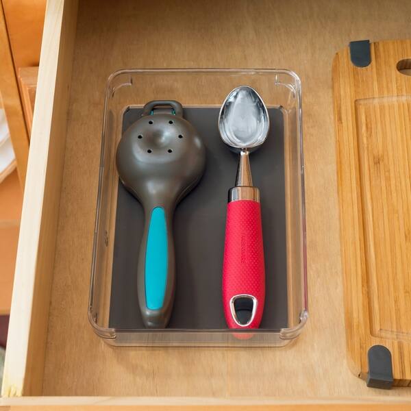 Shop Home Basics Clear Plastic Drawer Organizer And Rubber Liner