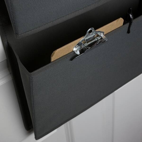 Shop Home Basics Black 600d Polyester Over The Door Hanging File