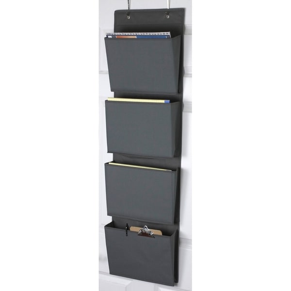 Home Basics Black 600d Polyester Over The Door Hanging File Home Basics Black 600d Polyester Over The Door Hanging File Organizer