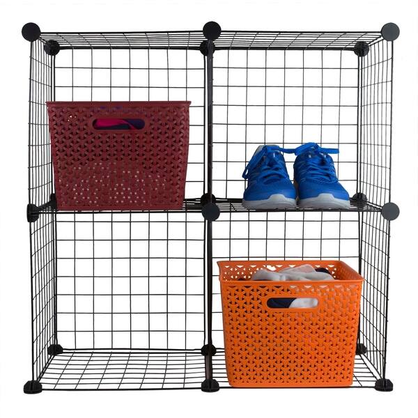 Home Basics Black Wired Cube Set - Bed Bath & Beyond - 22580613