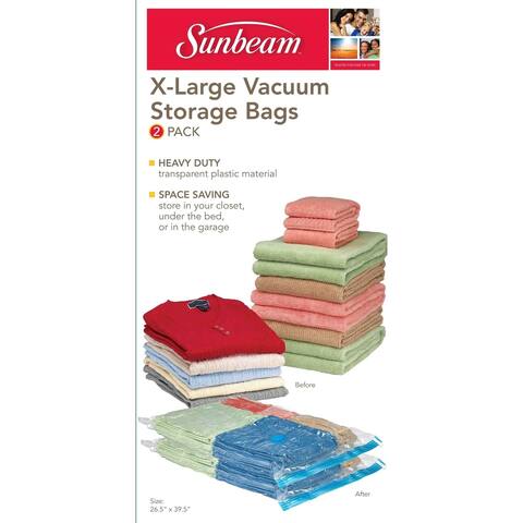 Clear X-Large Plastic Vacuum Storage Bag (Pack of 2)