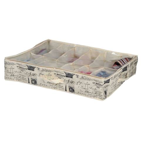 Home Basics Paris Collection Natural 12-pair Under-The-Bed Shoe Box