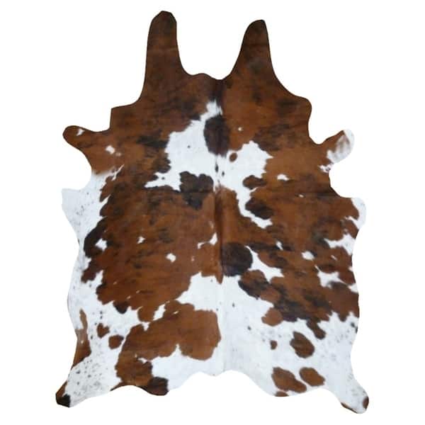 Shop Real Cowhide Rug Tricolor White Free Shipping Today
