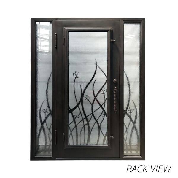Shop Aleko Iron Tall Grass Door With Frame Threshold 72 X 96