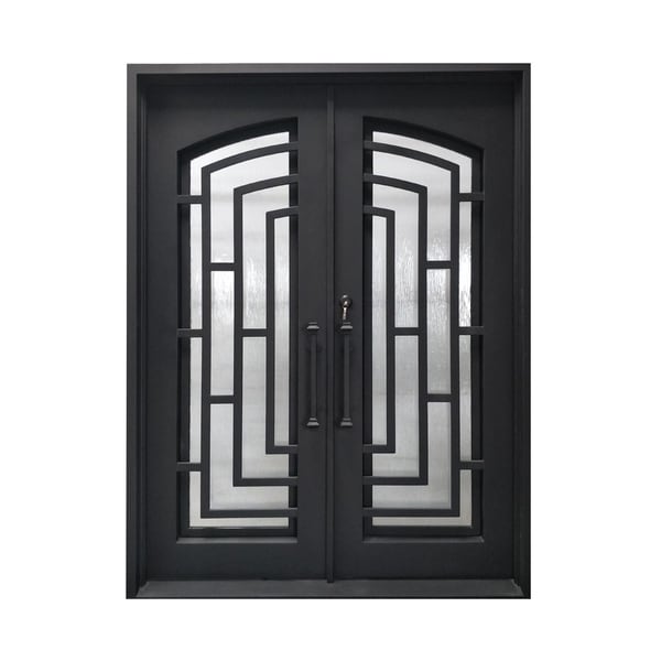 Shop ALEKO Iron Modern Dual Door with Frame and Threshold 40
