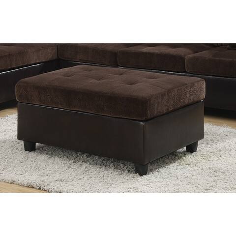Copper Grove Azalea Velvet Vinyl Ottoman