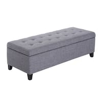 Porch & Den Holmden 51-inch Fabric Tufted Storage Ottoman Bench