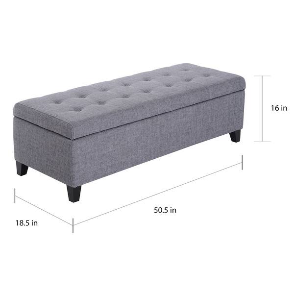 Shop Porch Den Holmden 51 Inch Fabric Tufted Storage Ottoman