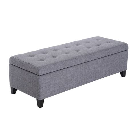 Porch & Den Holmden 51-inch Fabric Tufted Storage Ottoman Bench