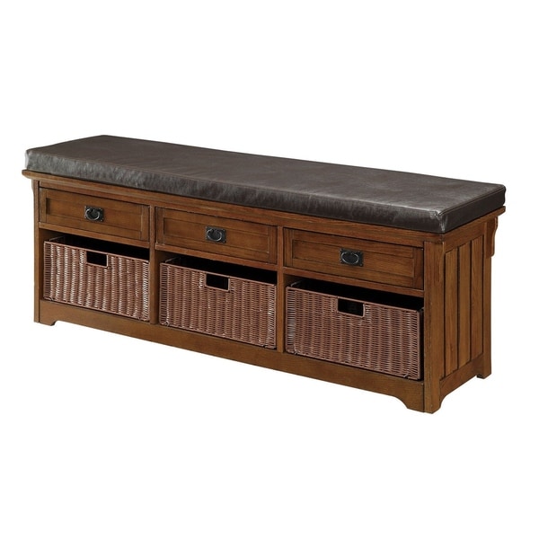 Coaster Small Storage Bench with Upholstered Seat 