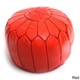 preview thumbnail 14 of 14, The Curated Nomad Aptos Handmade Moroccan Leather Pouf Authentic Ottoman Red