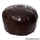 preview thumbnail 6 of 14, The Curated Nomad Aptos Handmade Moroccan Leather Pouf Authentic Ottoman Chocolate Brown