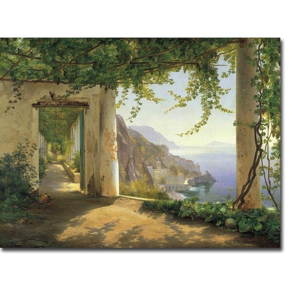 View to the Amalfi Coast by Carl Frederic Aagaard Gallery Wrapped Canvas Giclee Art. Opens flyout.