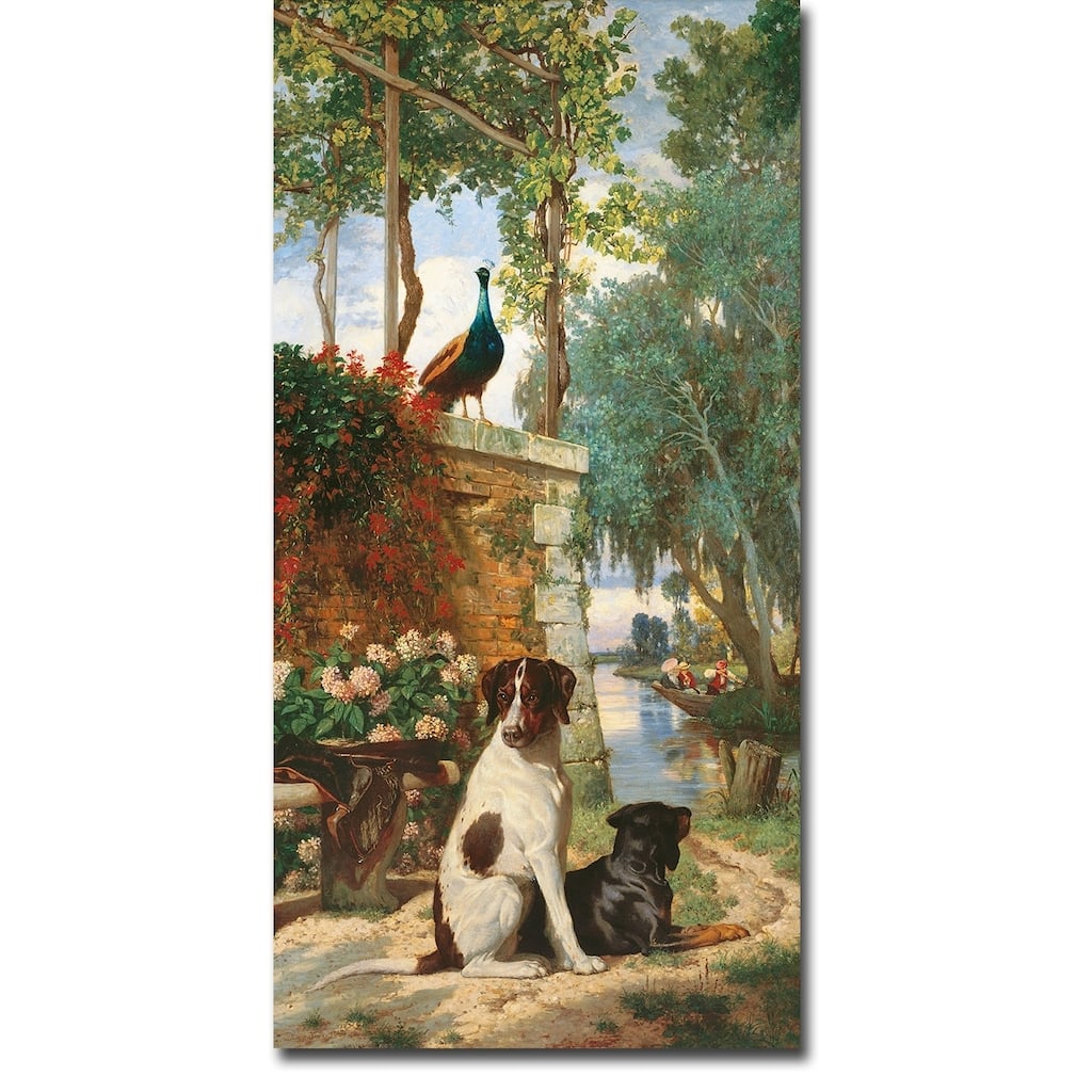 Panneau Decoratif auz chien et by Charles Degasseau Gallery Wrapped Canvas Giclee Art