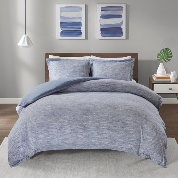 Shop Urban Habitat Space Dyed Melange Cotton Jersey Knit Duvet Cover Set - On Sale - Free 
