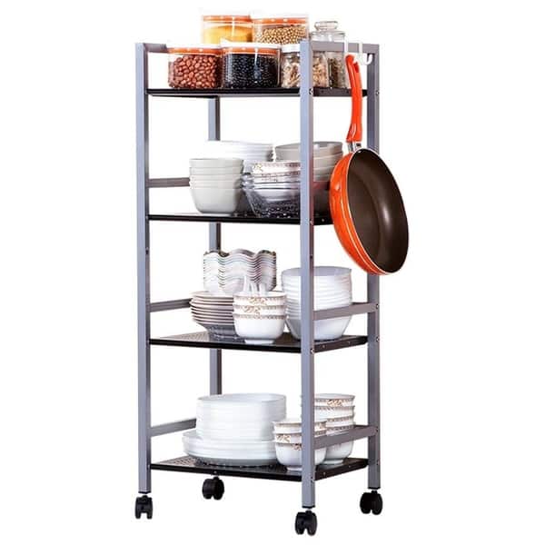 Shop 4 Tier Kitchen Storage Cart Multifunctional Metal Rolling