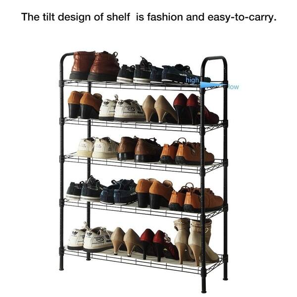 Shop Black Friday Deals On Js Home 5 Tier Shoe Rack Shoe Tower Shelf Storage Organizer Cabinet Overstock 22590341