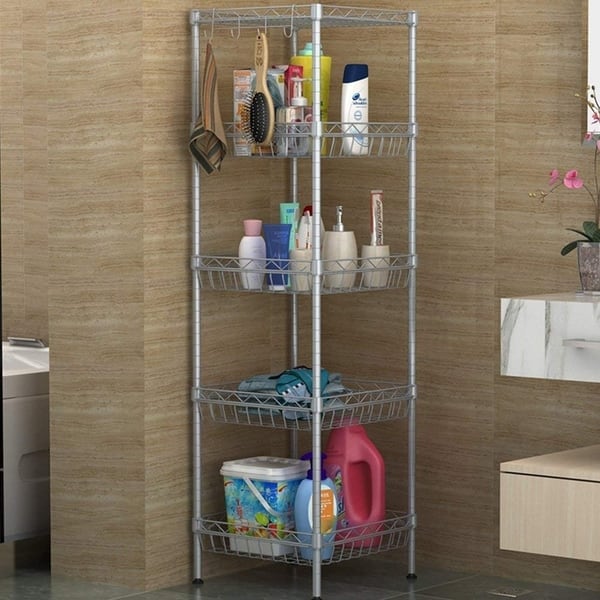 Shop Js Home 5 Tier Wire Shelf Durable Silver Kitchen Storage Rack