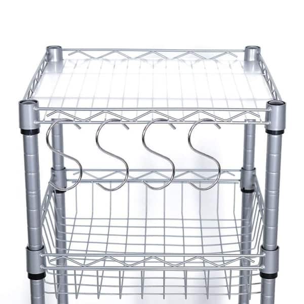 Shop Js Home 5 Tier Wire Shelf Durable Silver Kitchen Storage Rack