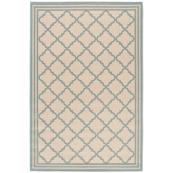 Safavieh Beach House Transitional Cream Aqua Rug 27 X 5