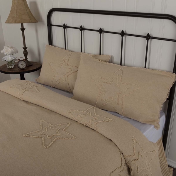 Vhc Antique Creme White Holiday Farmhouse Bedding Burlap Vhc Antique Creme White Holiday Farmhouse Bedding Burlap Vintage Star Sham