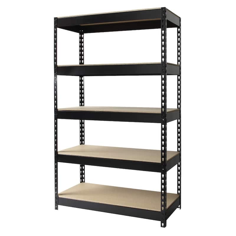 Iron Horse 3800 lb Riveted Shelving, 5-Shelf, 60"Hx36"Wx16"D, Black