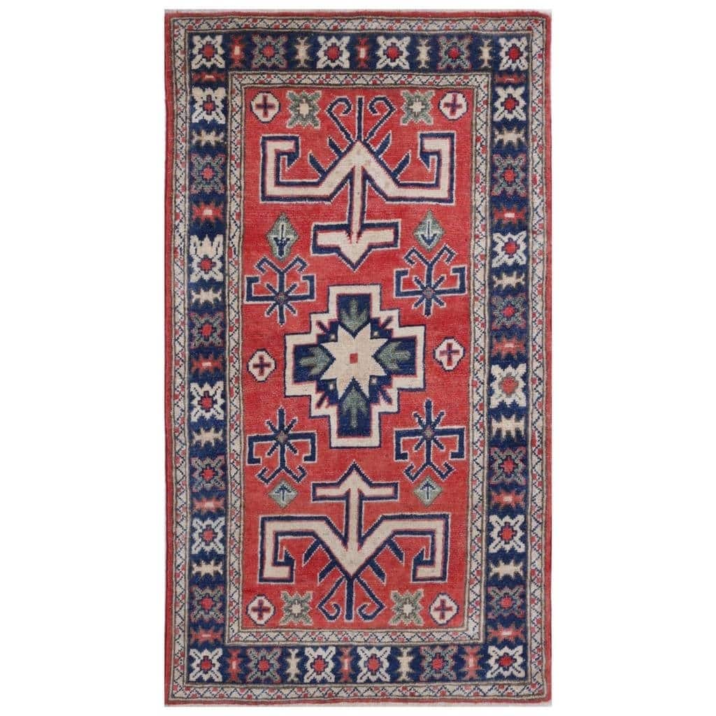 Handmade One-of-a-Kind Kazak Vegetable Dye Wool Rug (Afghanistan) - 2'5 x 4'5