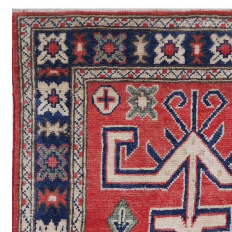 Handmade One-of-a-Kind Kazak Vegetable Dye Wool Rug (Afghanistan) - 2'5 x 4'5