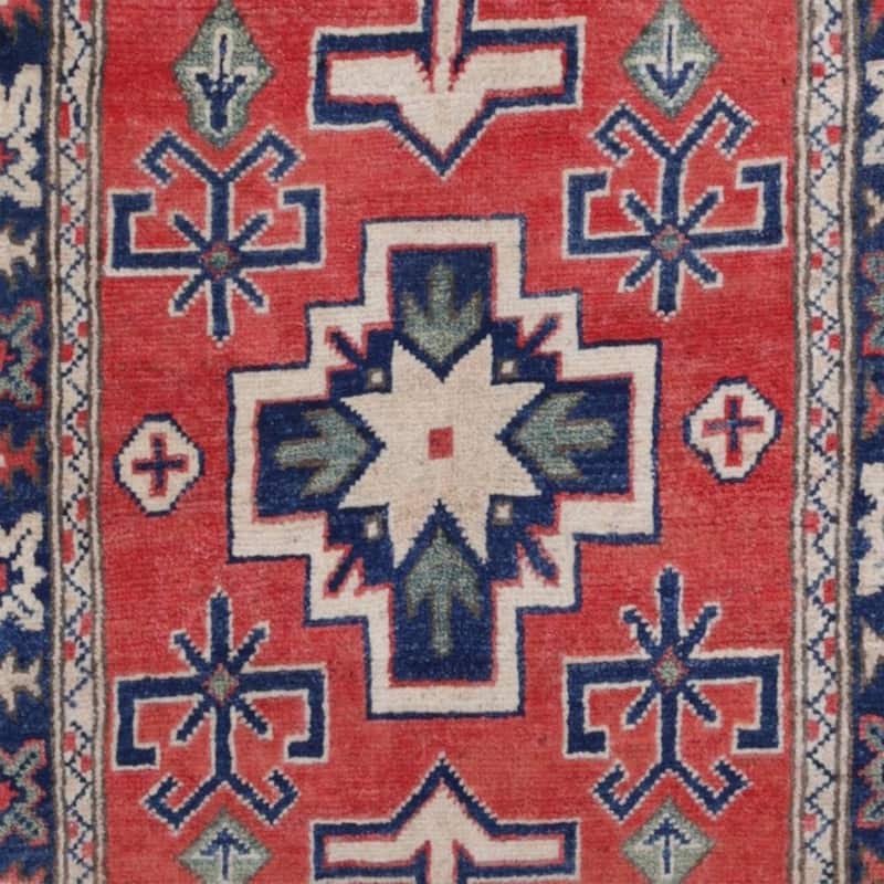 Handmade One-of-a-Kind Kazak Vegetable Dye Wool Rug (Afghanistan) - 2'5 x 4'5