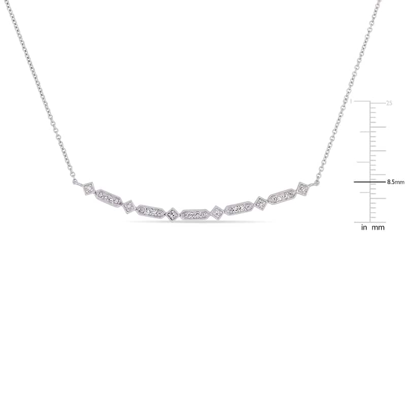 Miadora 10k White Gold Diamond Children's Multi-Shape Stationed Bar Necklace
