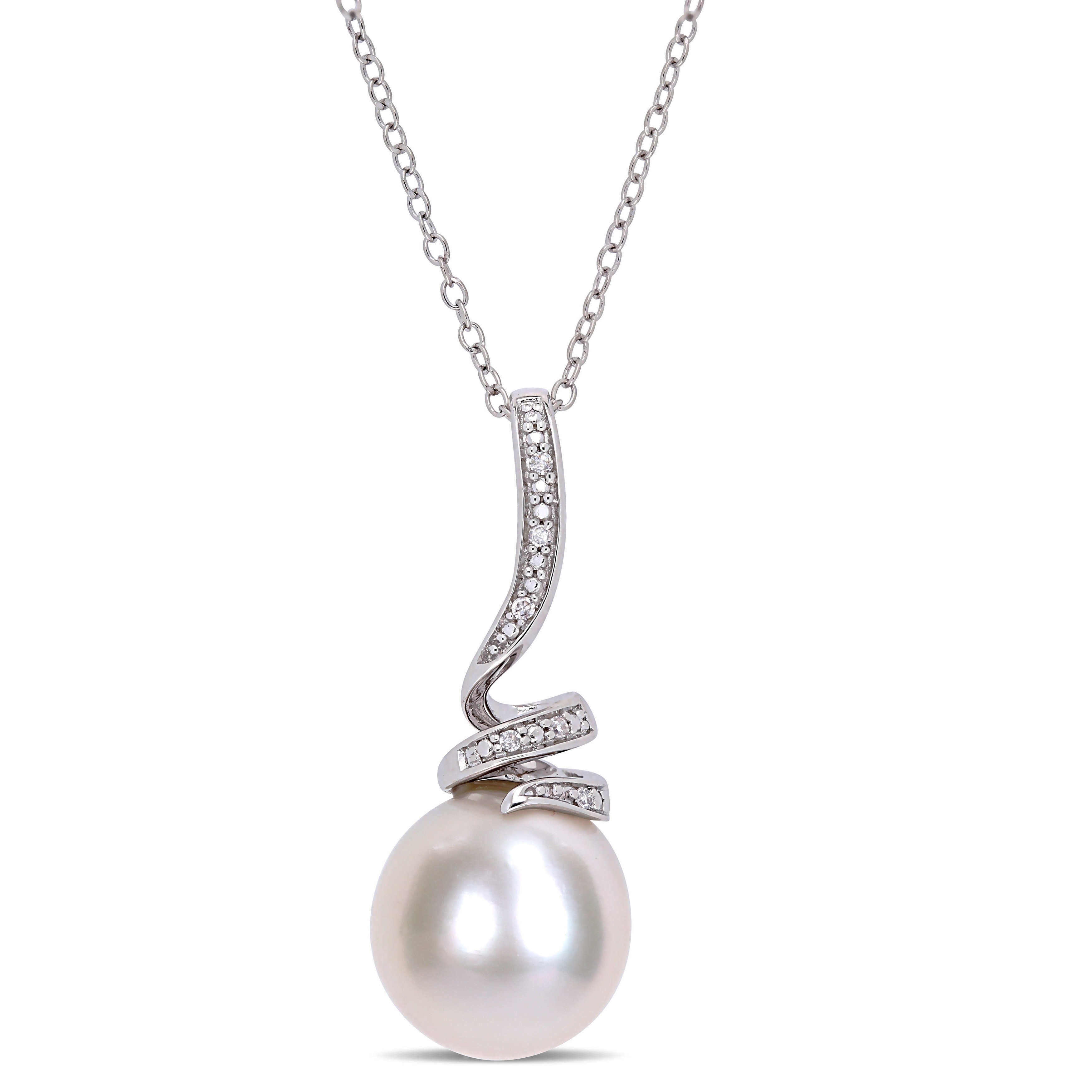 pearl drop necklace silver