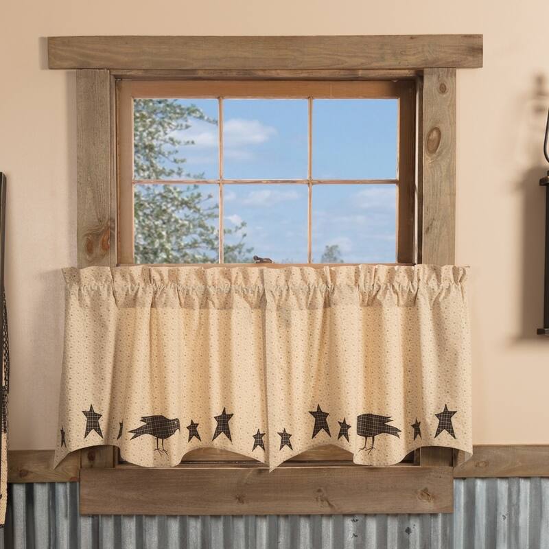 Kettle Grove Applique Crow and Star Tier Set of 2 - 24x36