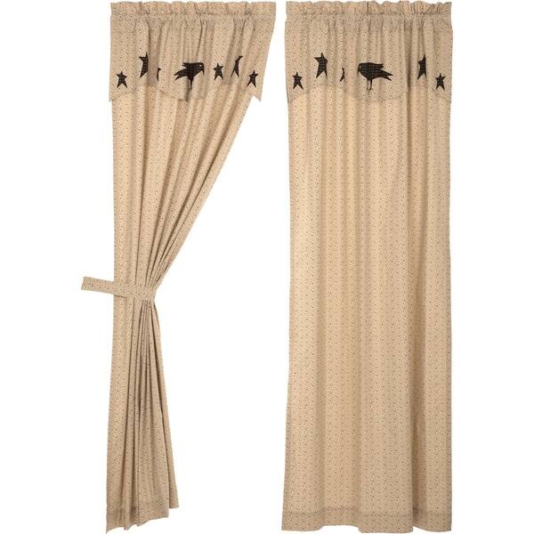 Shop Tan Primitive Curtains Vhc Kettle Grove Crow And Star Panel