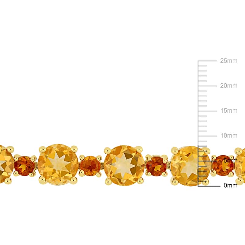 Miadora Yellow Plated Sterling Silver Madeira Citrine Tennis Bracelet