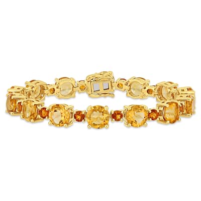 Miadora Yellow Plated Sterling Silver Madeira Citrine Tennis Bracelet