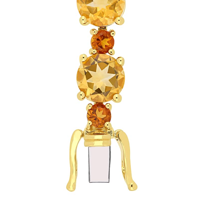 Miadora Yellow Plated Sterling Silver Madeira Citrine Tennis Bracelet