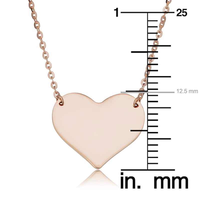 10k Gold Heart Necklace (yellow, white or rose ; 18 inches)