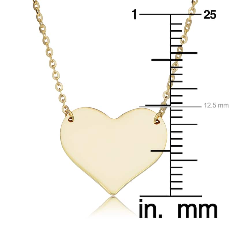 10k Gold Heart Necklace (yellow, white or rose ; 18 inches)