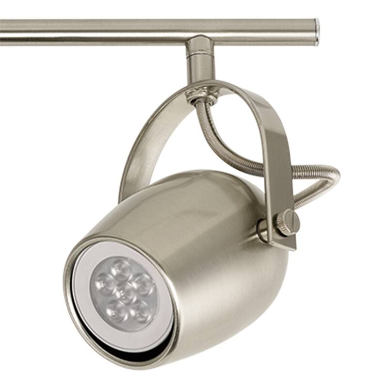 Samara 3-Light Brushed Nickel Track Lighting Kit, LED Bulbs Included