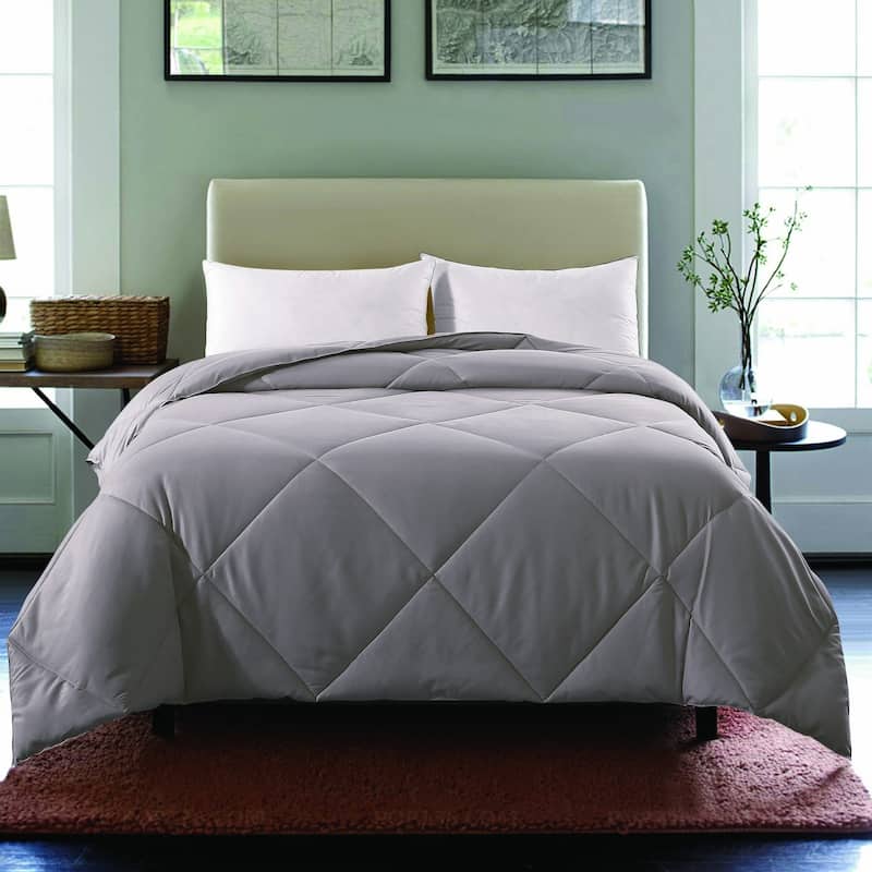 St. James Home Microfiber Nano Feather Comforter - Gray - Full - Queen