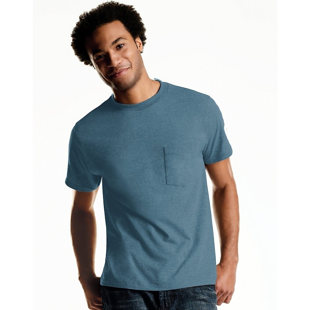New Hanes Comfort Soft Tagless Cotton S//S Crew Neck Pocket Tee Shirt 3XL Navy