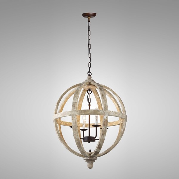 Shop 4 light Pendant Orb Chandelier in Rustic black and ...