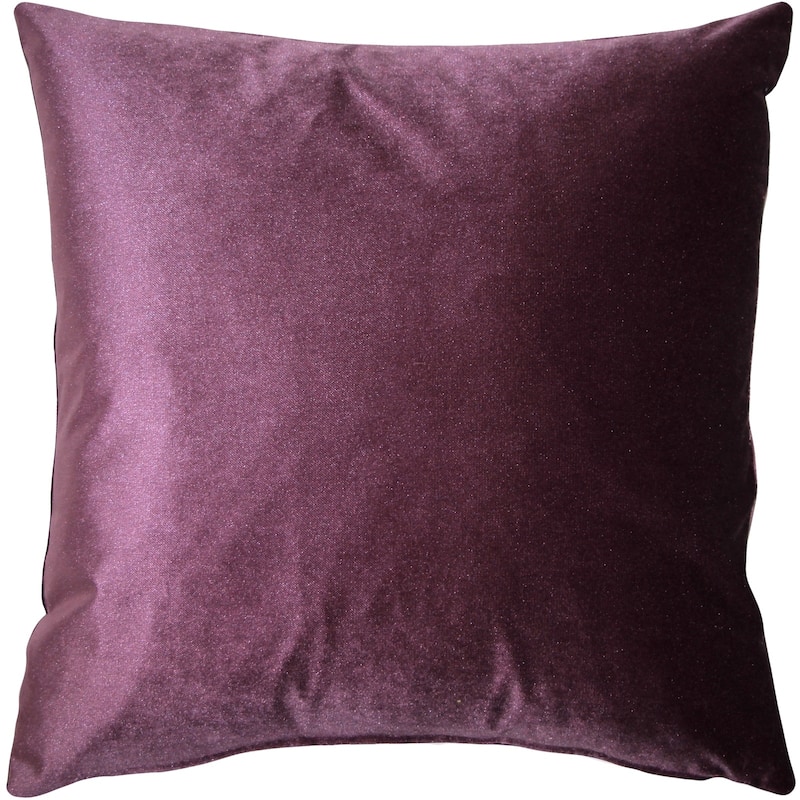 Corona Velvet 16x16 Throw Pillow with Polyfill Insert, Aubergine